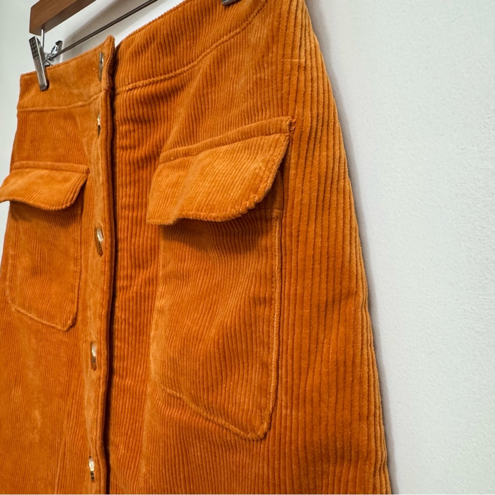 Loft Patch Pocket Button Front Curduroy Skirt Siz… - image 4